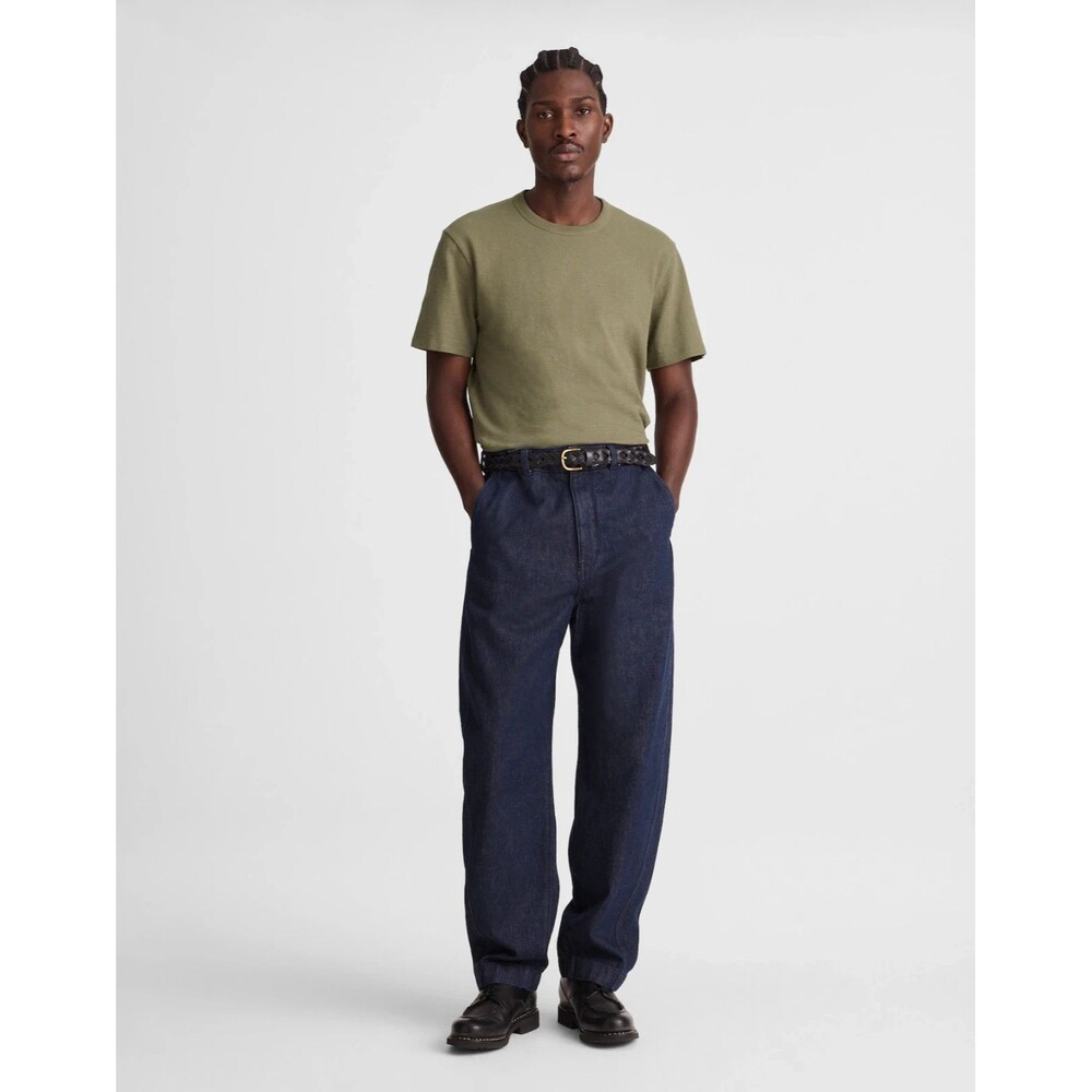 Madewell T-Shirt Mens L Olive Green Heavyweight Slub Knit Tee Cotton Crew NWT - Picture 2 of 12